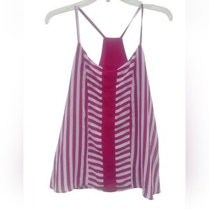 New York & Company Red and White Striped Camisole Spaghetti Straps Medium
